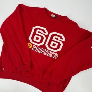 Mooks 66 Retro Athletic Red Graphic Sweatshirt‎ Womens Size L